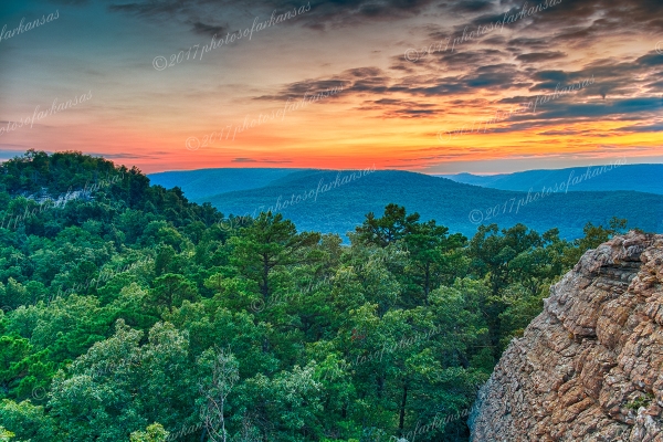 21 Sunset Looking Towards Sams Throne In The Arkansas Ozarks - Professional Temporary Gallery photography by Paul Caldwell